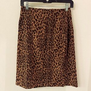 Briggs New York Brown Leopard Print Pencil Skirt